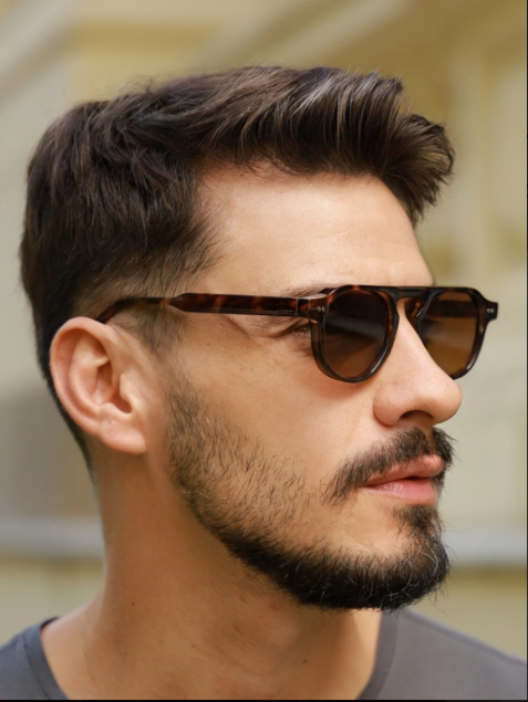 Óculos de Sol Clássico Redondo Portugal 6.0 - Marrom Camuflado - Acetato